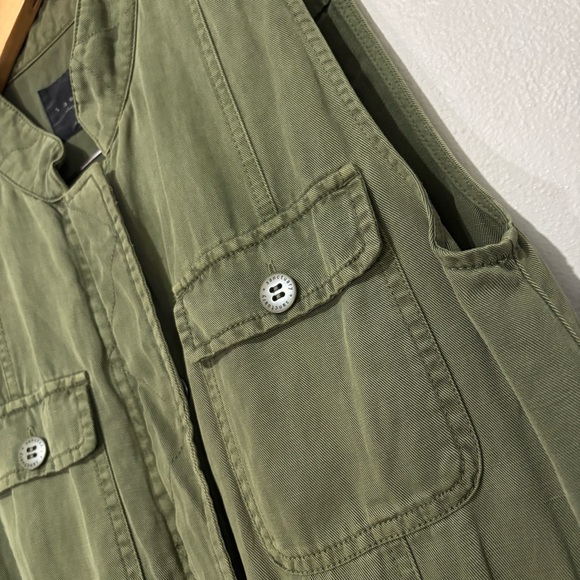 Sanctuary Olive Green Utility Vest Size Medium Pocketed Waist Tie Chinch - Picture 3 of 5